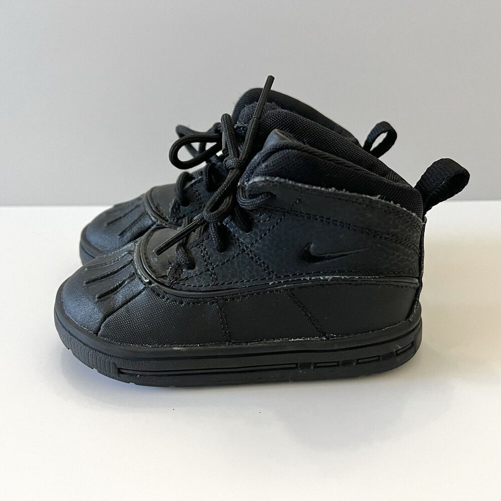 Nike ACG Woodside 2 High Baby Toddler 7C Triple Black Lace Up Boots 524874-004